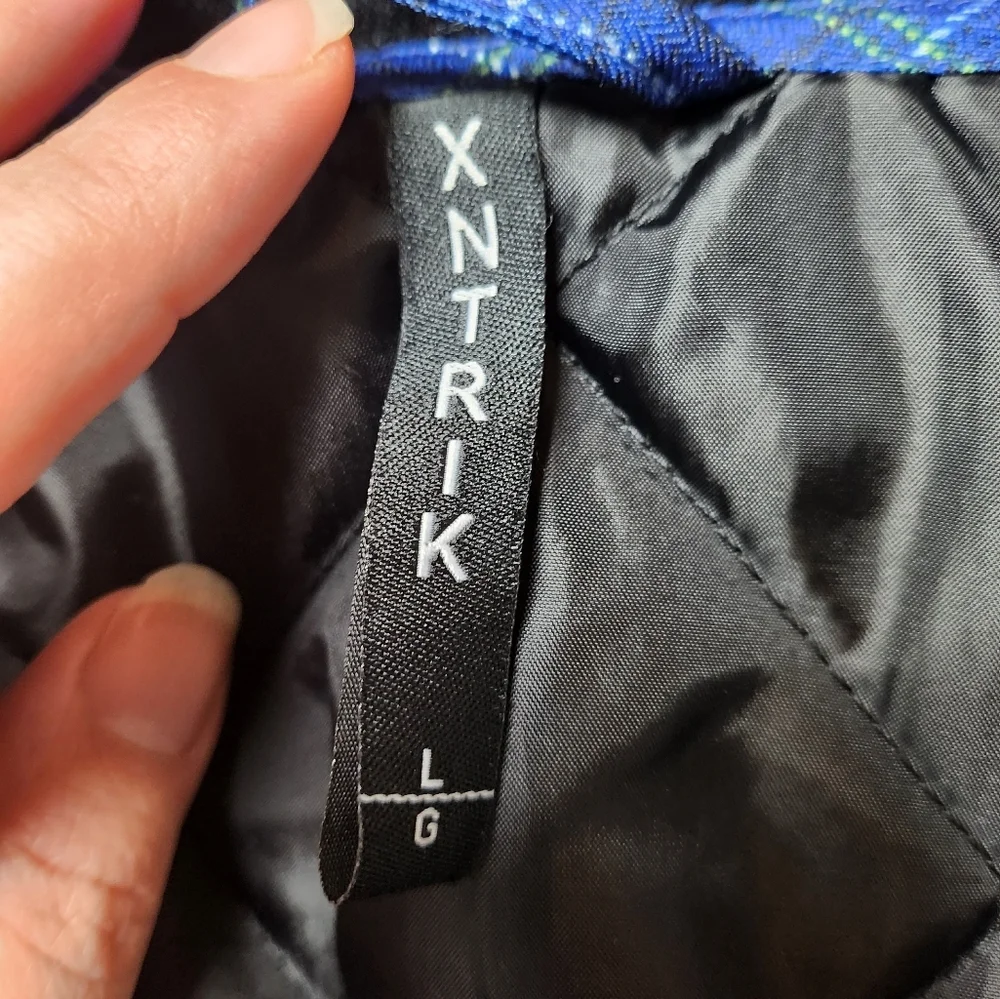 XNTRIK Fleece Lined Jacket Blue Plaid Sz Large - Picture 6 of 9
